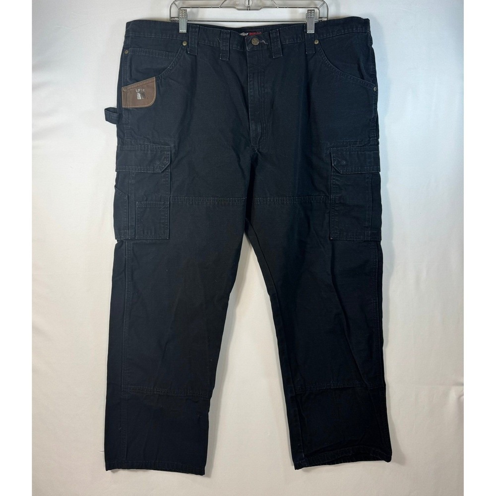 Wrangler Riggs Workwear Mens Black Ripstop Cargo Pants 44x30 103W060BL Utility